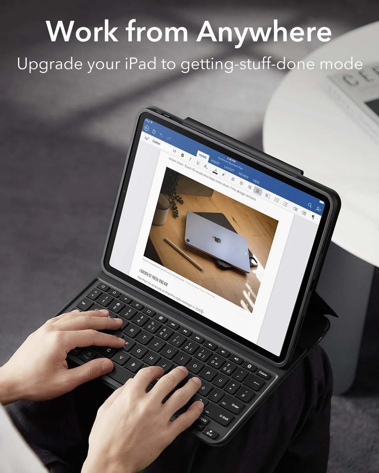 ESR Ascend etui na klawiaturę Lite, iPad klawiatura etui kompatybilne z iPad Pro 11/Air 5/4, magnetyczne zdejmowane etui, regulowany tryb pionowy/poziomy, łatwe do przenoszenia, sprężyste przyciski