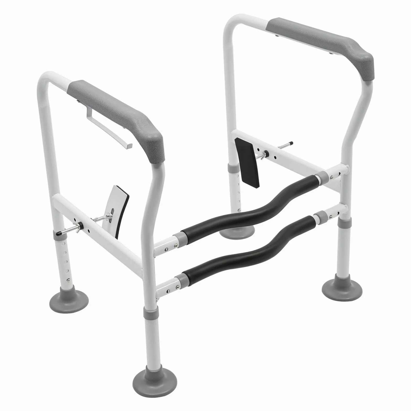 Rama bezpieczeństwa toalety, balustrada bezpieczeństwa, obciążenie 150 kg, dla osób starszych, kobiet w ciąży, osób niepełnosprawnych, z regulacją wysokości, kolor biały