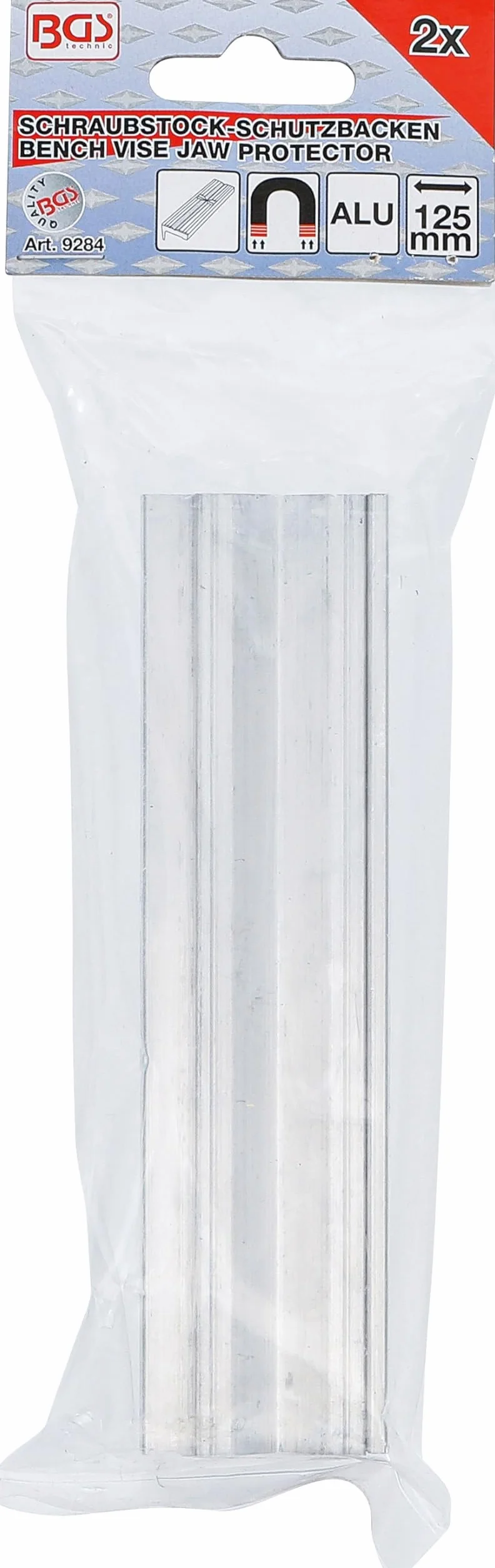 BGS 9284 | Szczęki ochronne do imadła | aluminium | szerokość 125 mm | 2 szt.
