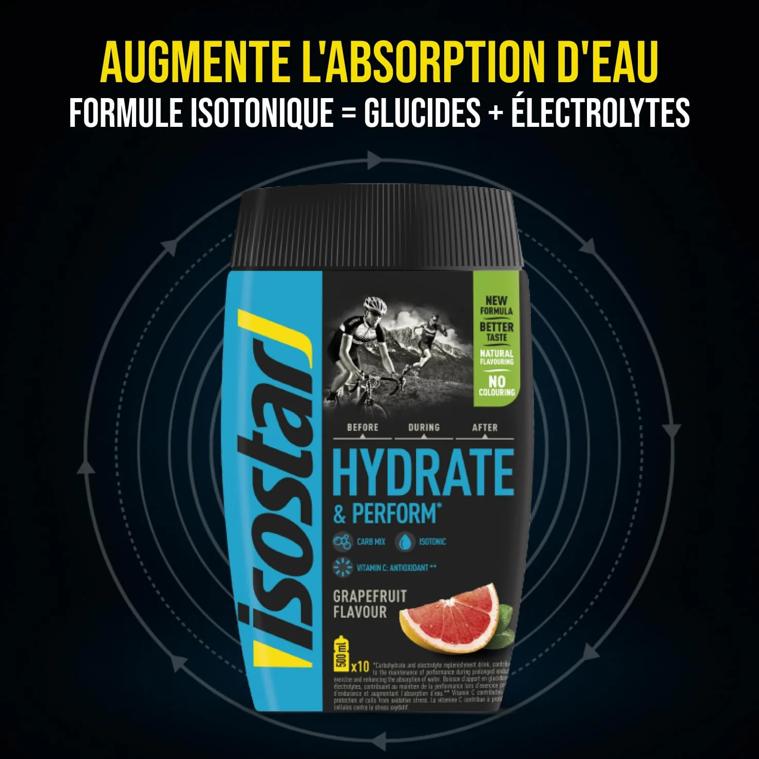 Isostar Hydrate & Perform – 400 g izotonicznego napoju elektrolitycznego – roztwór elektrolityczny wspierający sportową wydajność – grejpfrut