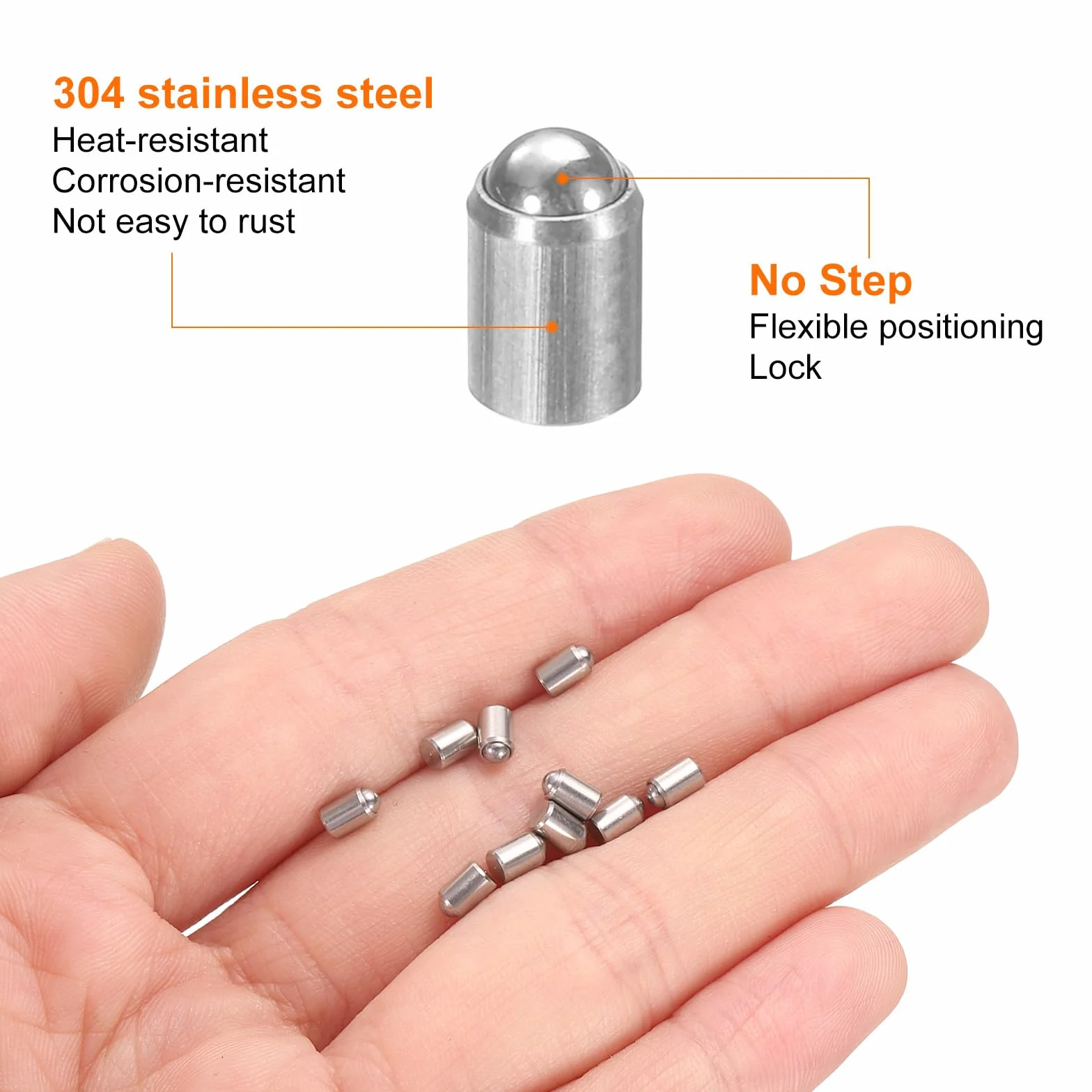 QUARKZMAN 30 sztuk sprężyn kulowych 3 x 4 mm, stal nierdzewna 304, bez koralików pozycjonujących stopnie, sprężyny kulowe, do szafy, urządzeń mechanicznych, mebli