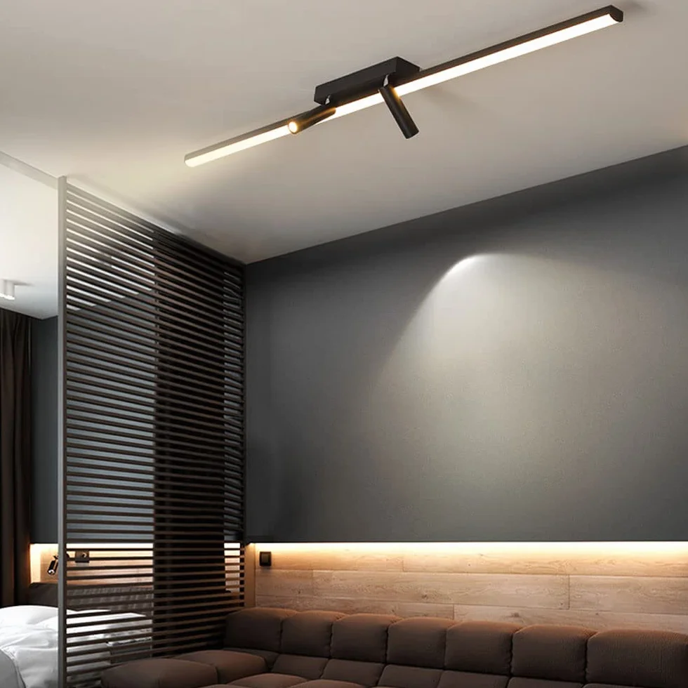 Liniowa lampa sufitowa LED 31.5 "Reflektor do montażu powierzchniowego, minimalistyczny żyrandol na wyspę 80 cm Oprawa oświetleniowa Reflektory sufitowe do kuchni Jadalnia Komercyjna sypialnia
