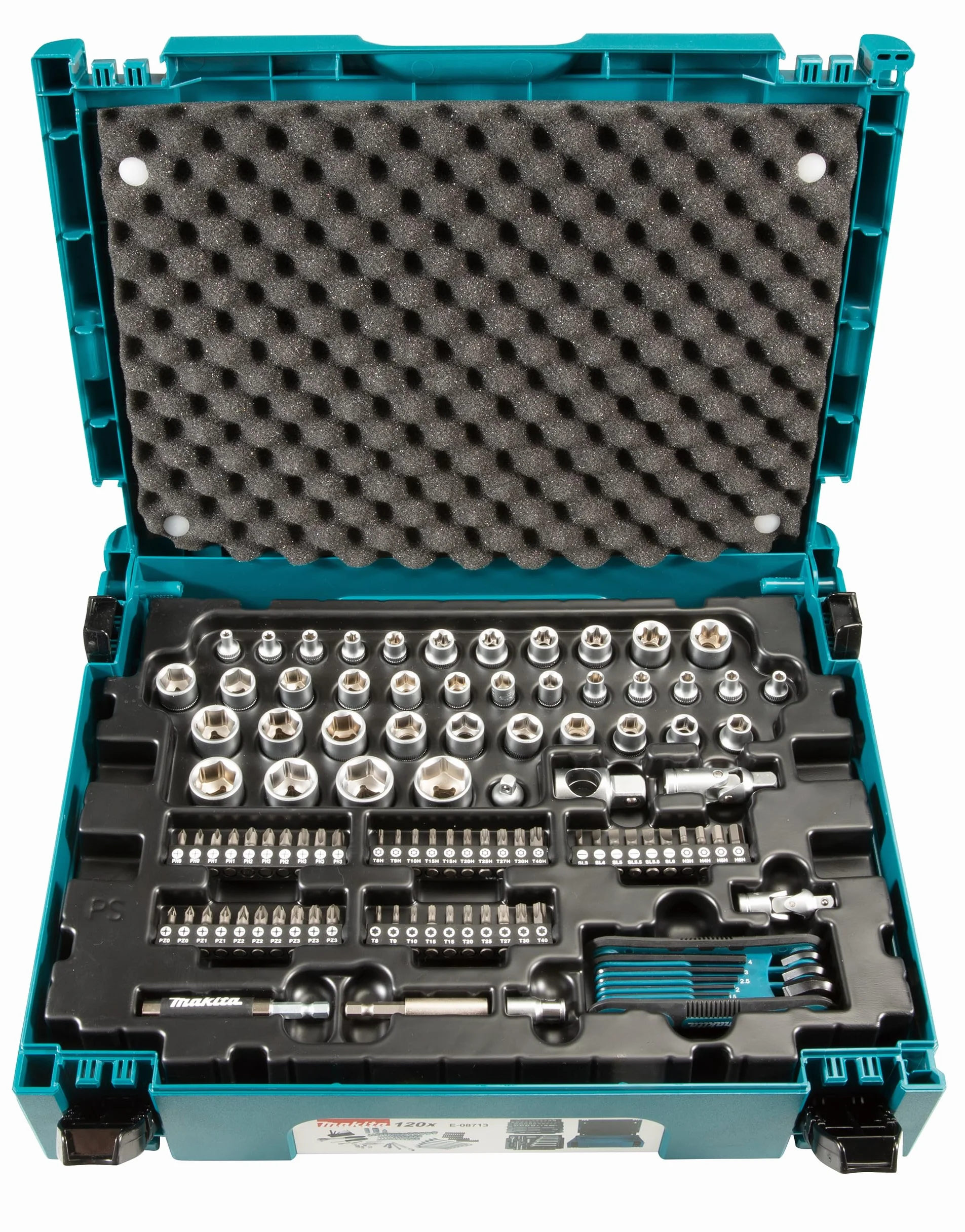 Makita Zestaw Narzędzi Ręcznych, Czarny/Niebieski, ‎39.5 x120 Elementów