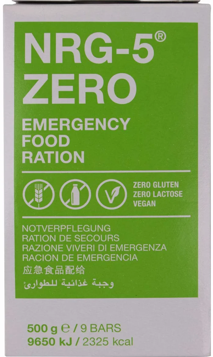 Emergency Food NRG-5® ZERO racja awaryjna - bezglutenowa 500g/9 batonow