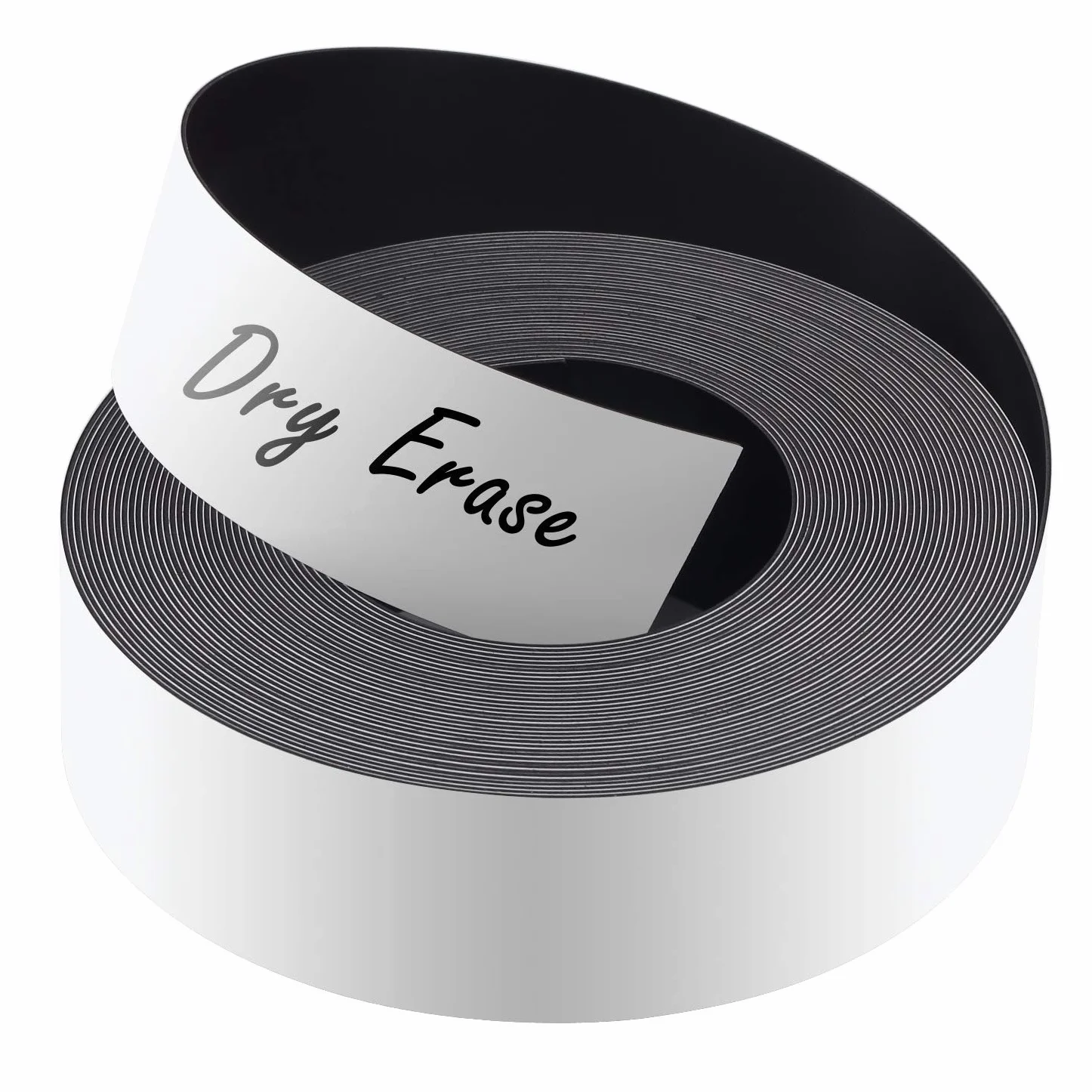 LLPT Magnetyczne paski etykiet suchościeralnych, 25 mm x 8 m, puste, zapisywalne etykiety magnetyczne w rolce, wielokrotnego użytku, do cięcia na półce lodówki, tablicy, przyborników, rzemiosła i