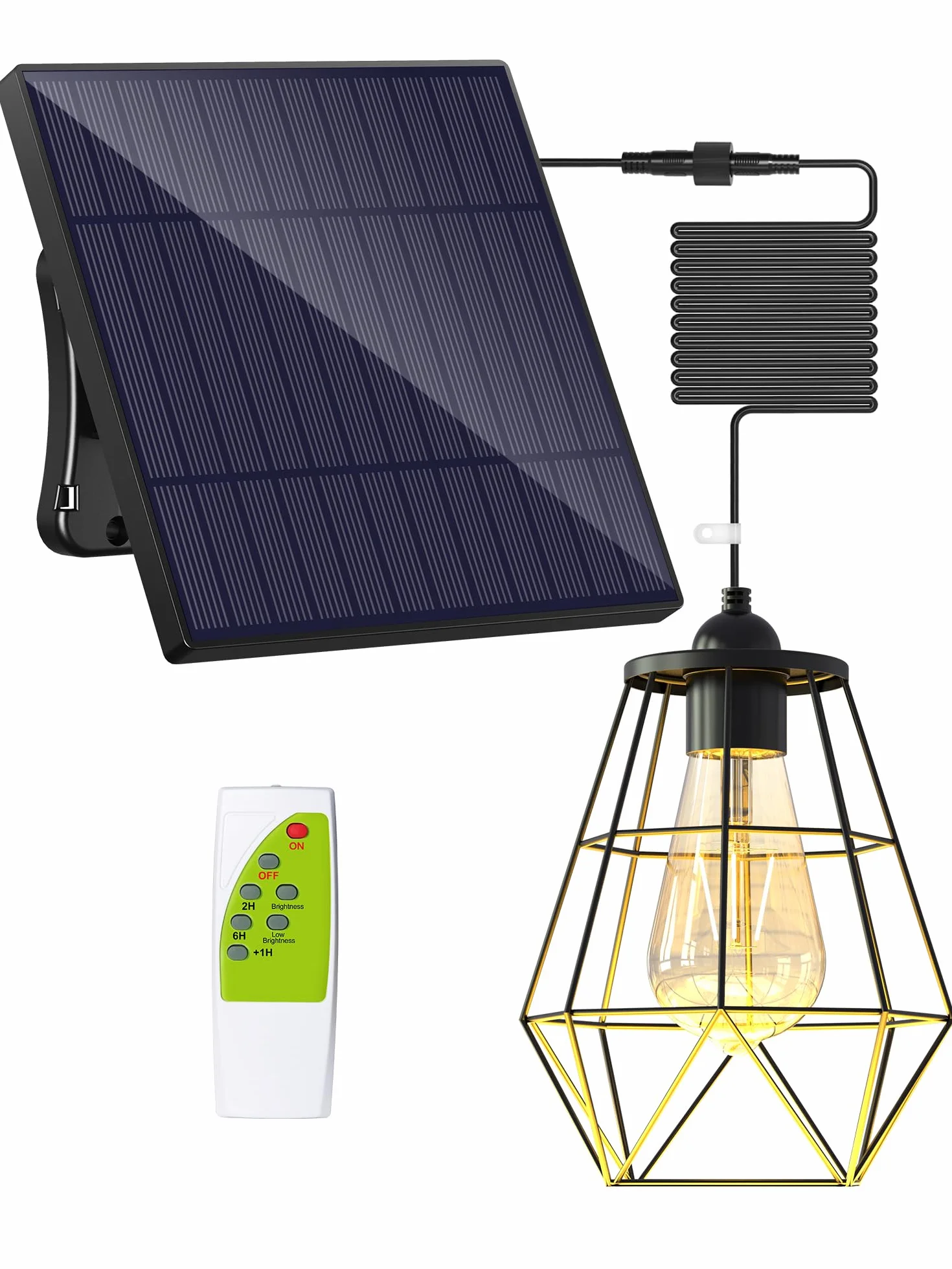 intelamp Solarne lampy wiszące do użytku na zewnątrz, do wnętrz, 4000 mAh, lampy solarne do użytku na zewnątrz, z pilotem zdalnego sterowania, do ogrodu, na taras, balkon, pawilon