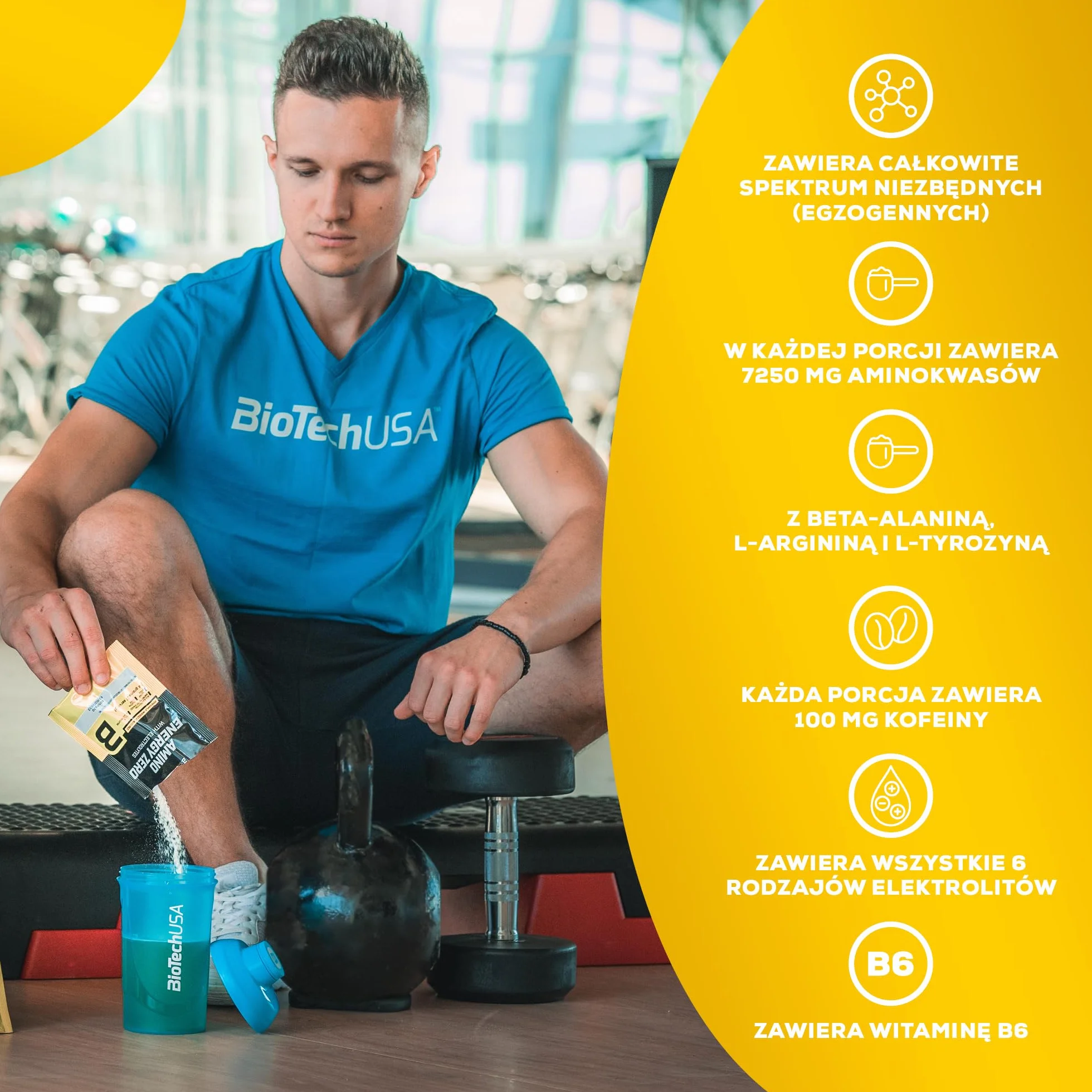 BioTechUSA Amino Energy Zero with Electrolytes | Przedtreningówka | 9 niezbędnych aminokwasów | Kofeina | Bez cukru, bez glutenu, 360 g, Limonkowy