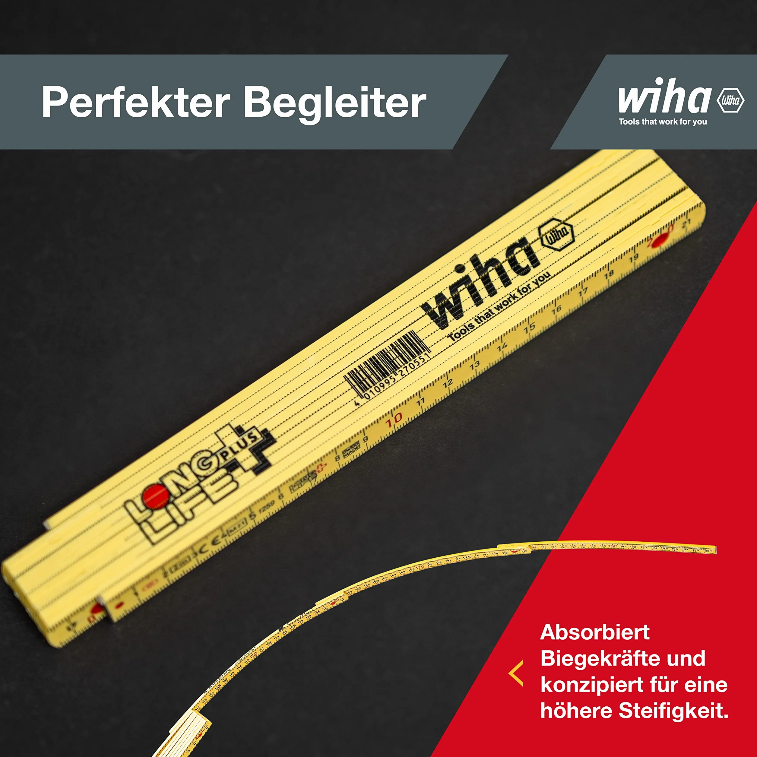 Wiha Metrowka Longlife® Plus Composite 2 m skala metryczna, (27055) 10 ogniw