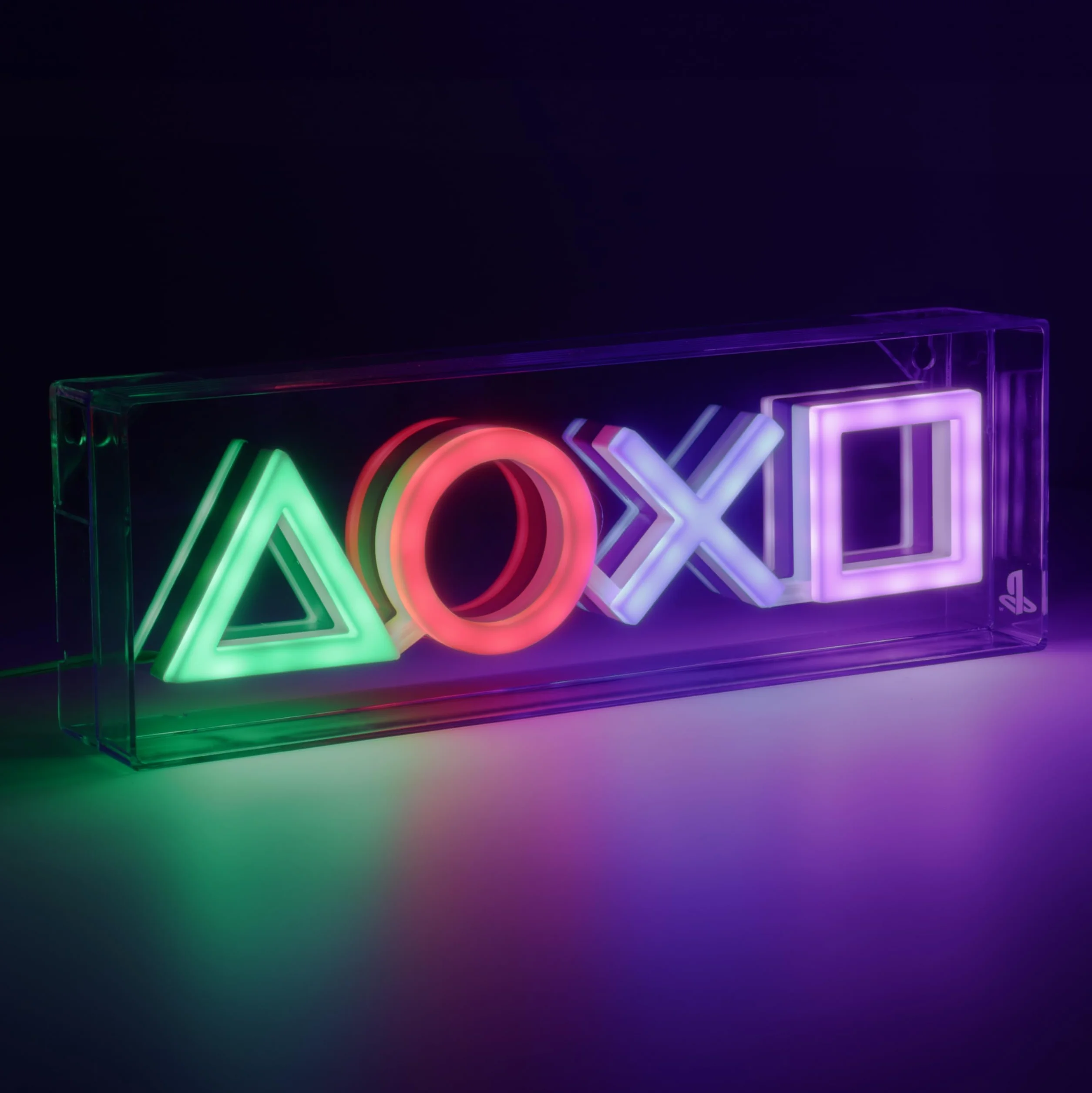 Paladone PlayStation neonowa lampa LED, wolnostojąca lub montowana na ścianie, akcesoria do pokoju gier i dekoracje dla graczy
