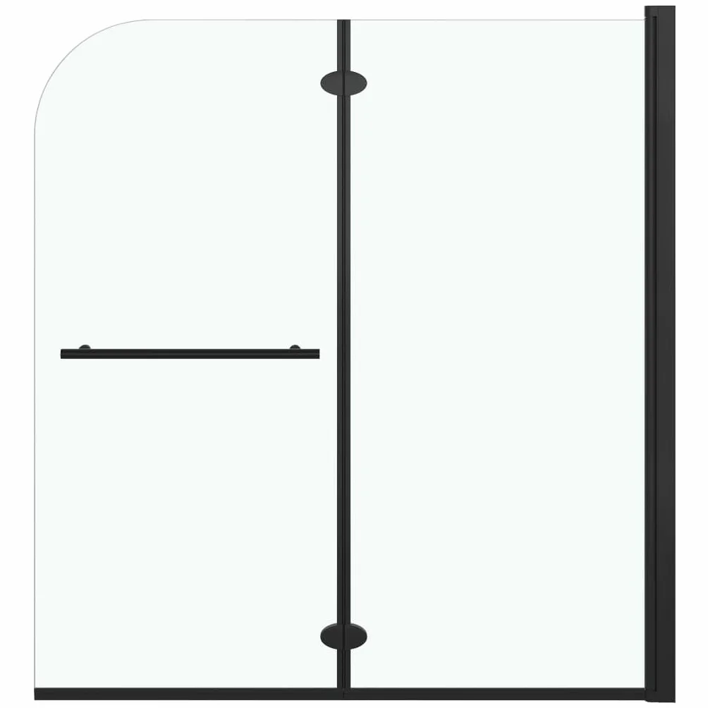 Składana kabina prysznicowa ze szkłem bezpiecznym ESG, 120 x 140 cm, czarna, 2 panele, rama aluminiowa, składane drzwi prysznicowe do łazienki, wnęki i wejście narożne bez barier