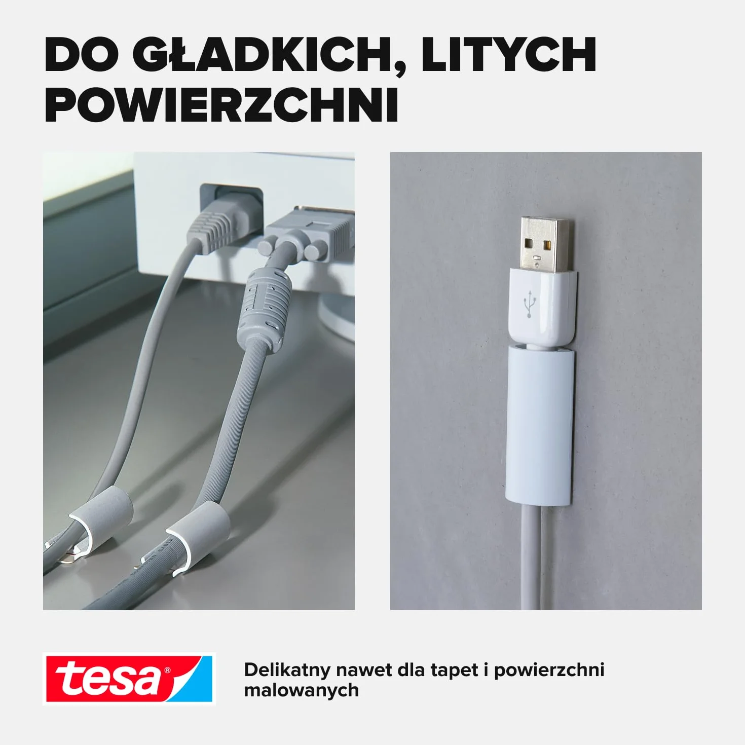 tesa Powerstrips klips do kabli/klips do kabli samoprzylepny/do mocowania kabli/w kolorze białym / 1 x 5 szt.