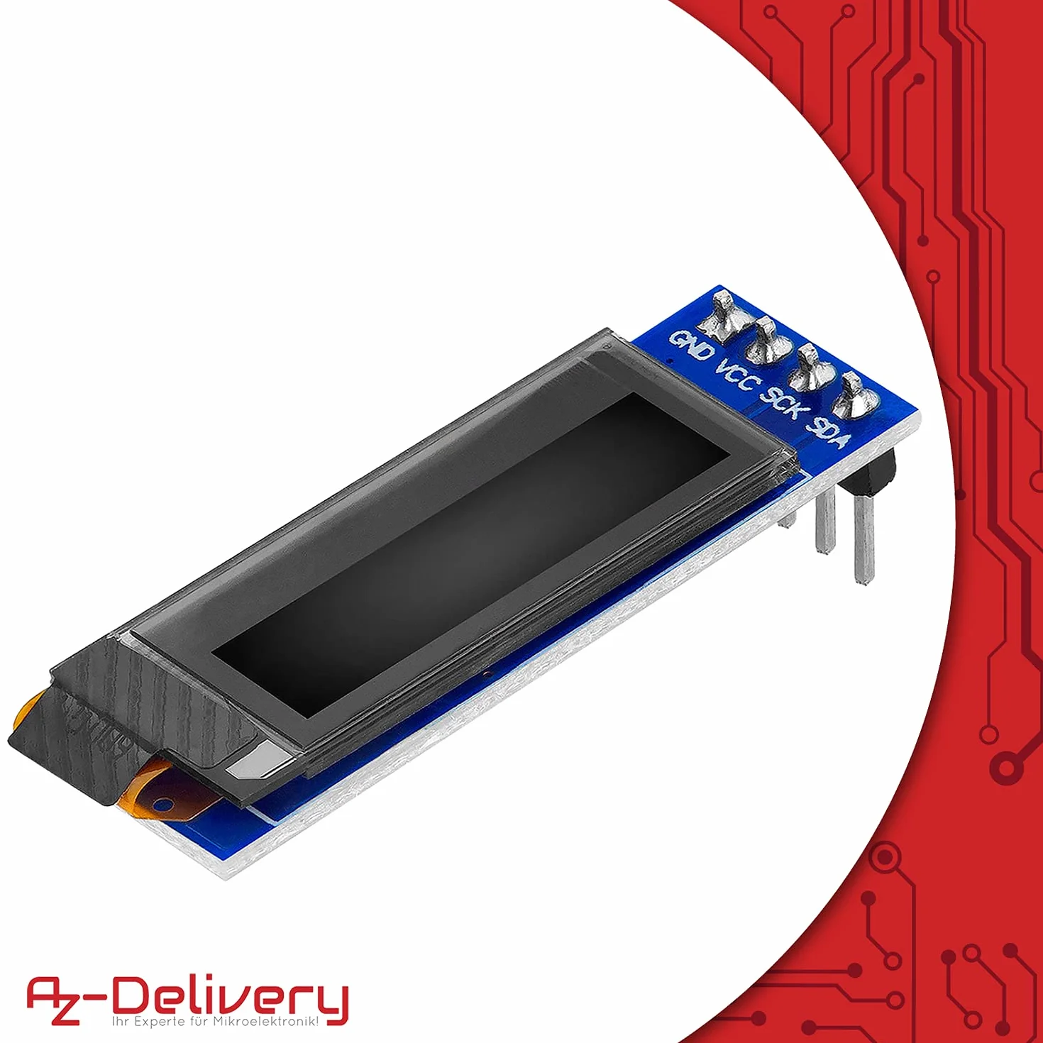 AZDelivery 0,91 cala OLED Display I2C 128 x 32 pikseli ssd1306 I2C moduł wyświetlacza ekranowego z białymi znakami kompatybilny z Arduino i Raspberry Pi w tym e-book!