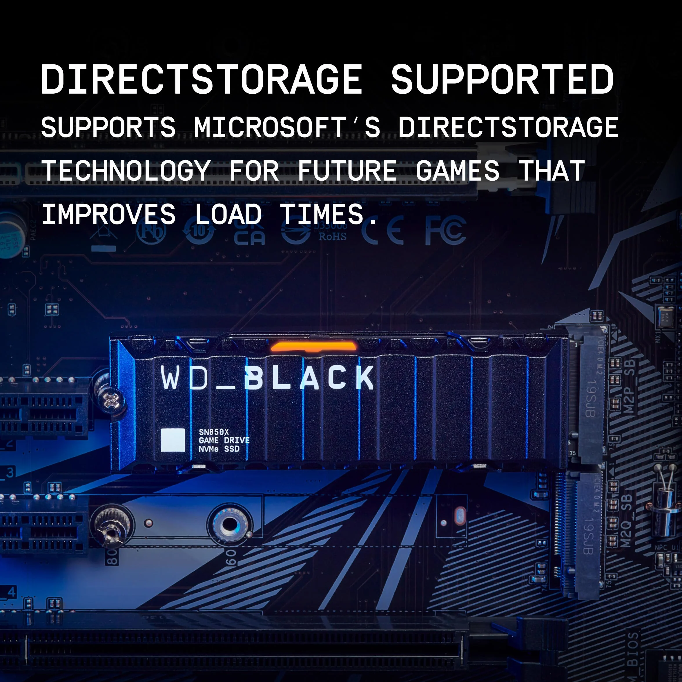 WD_BLACK SN850X 2TB NVMe SSD M.2 2280 z radiatorem, Dysk do gier, Prędkością odczytu do 7300 MB/s, prędkość zapisu do 6600 MB/s, Dysk SSD o wysokiej wydajności, Czarny