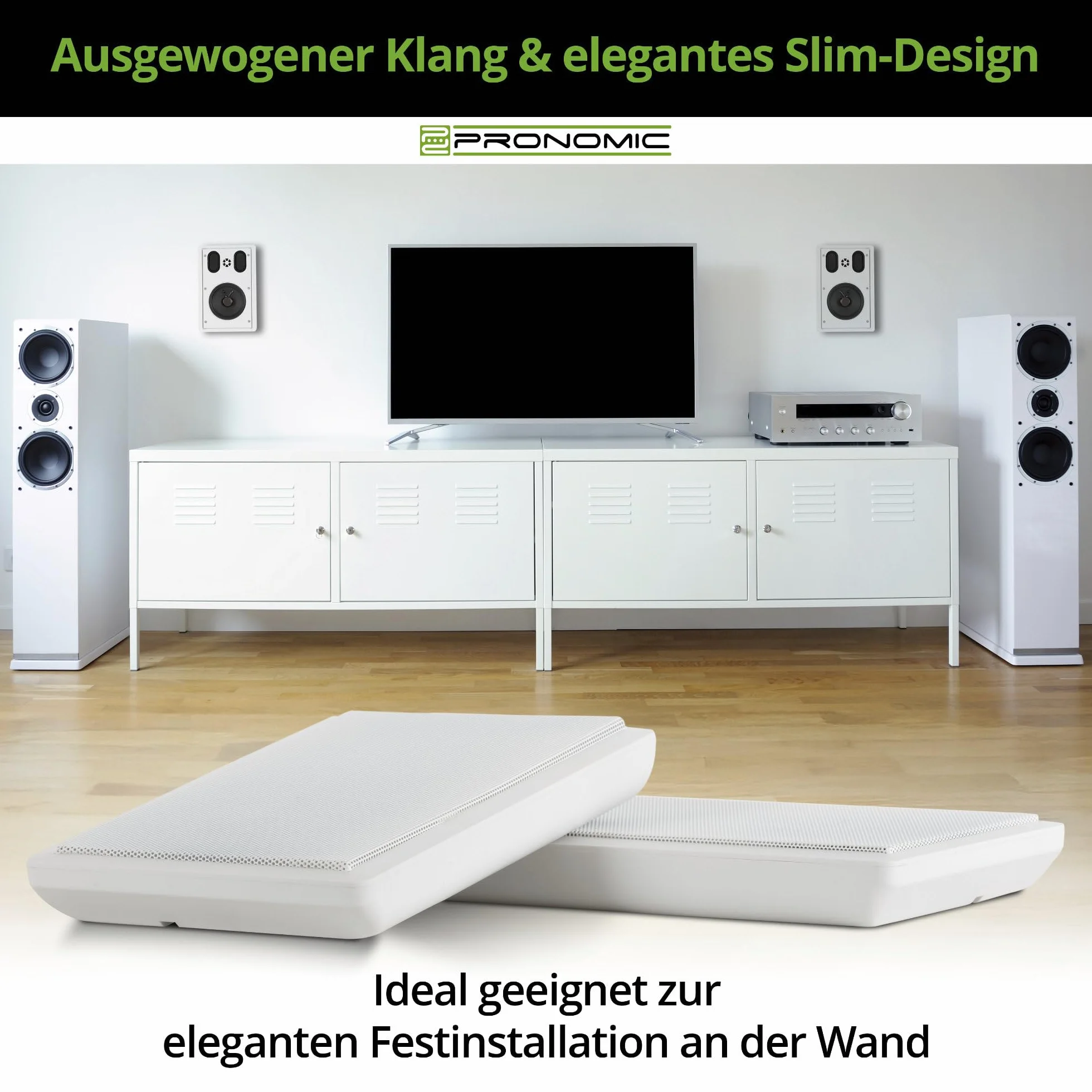 Pronomic FLS-540E WH płaski panel głośników naściennych para 2-drożne 5,25" woofer 30 W RMS