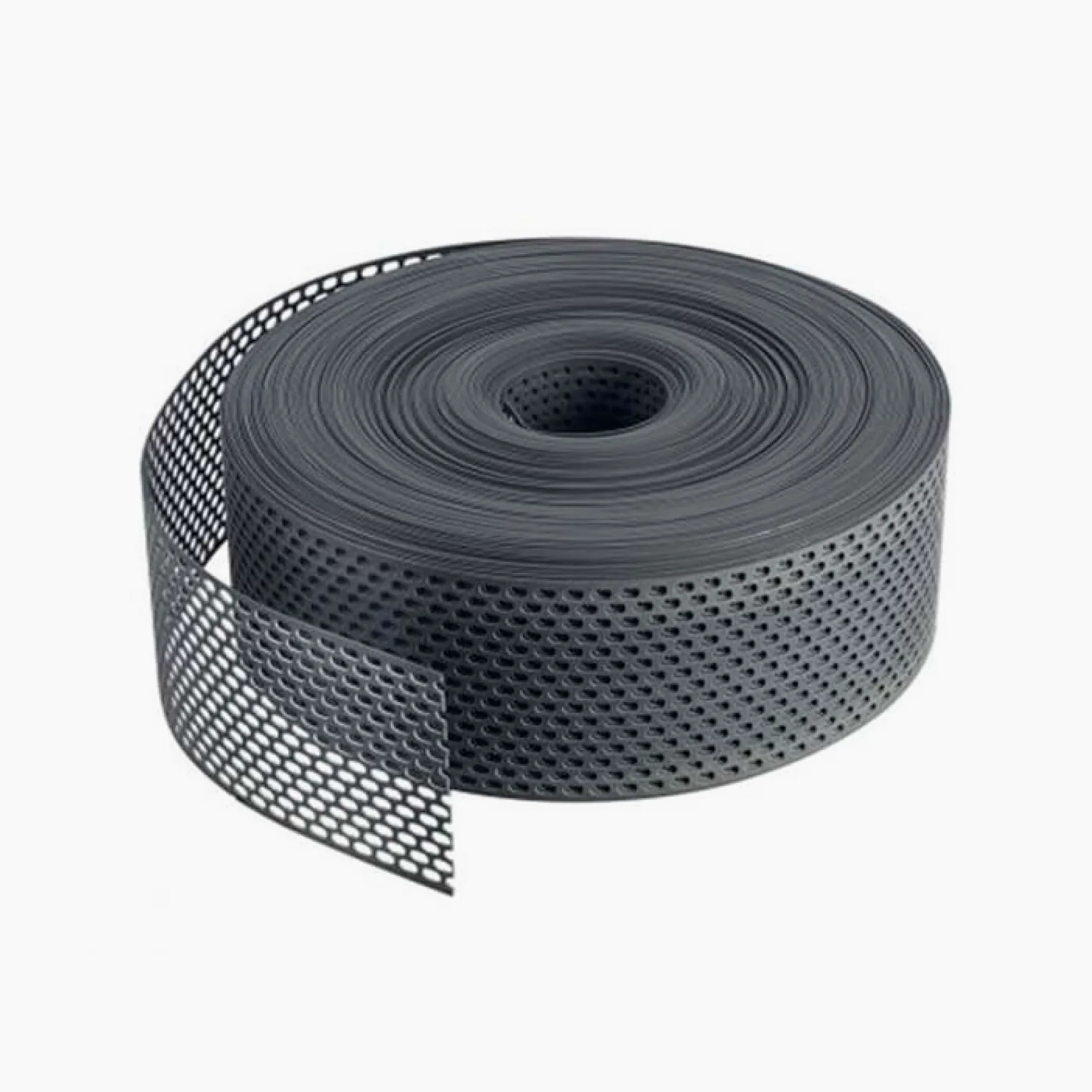 Kratka okapowa 60m x 80mm Czarna Kratka okapowa z PVC, owalna perforacja, listwa wentylacyjna dla optymalnej wentylacji elewacji i dachu