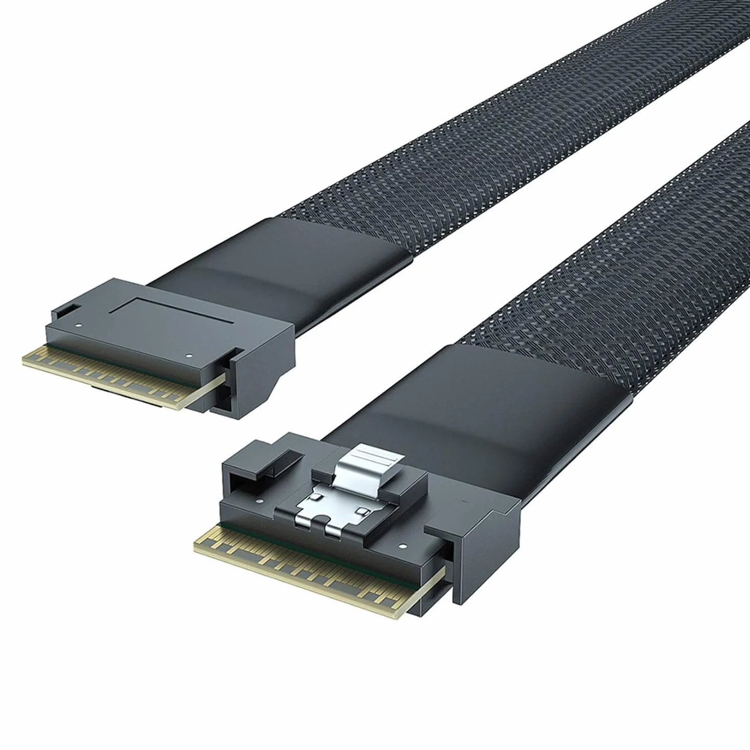 SFF-8654 do SFF-8654 SlimSAS kabel, wewnętrzny kabel 24G 8i, SAS 4.0, 74pin, 100 omów, 0,5 m (1,65 ft)